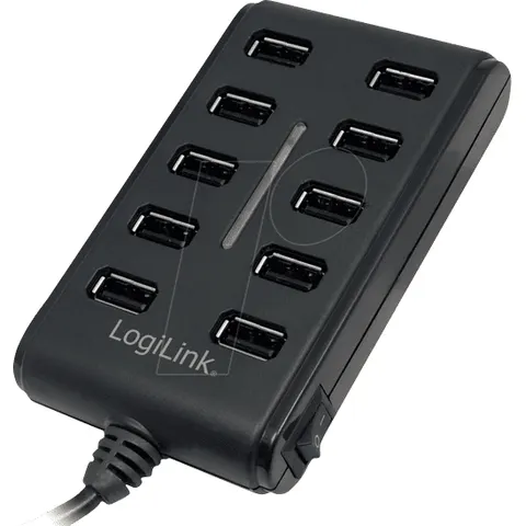 LogiLink UA0125 interface hub USB 2.0 480 Mbit/s Black – image 1