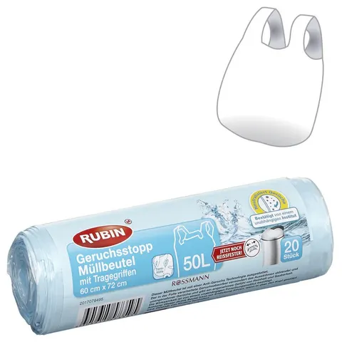RUBIN Müllbeutel 50,0 l hellblau – Bild 1