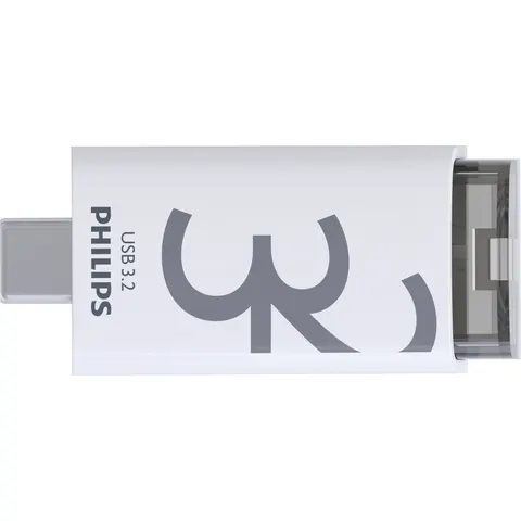 USB stick 3.2 Philips Click USB-C 32GB grijs – afbeelding 1
