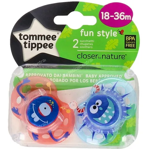 Tommee Tippee Set 2 Chupetes Fun 18-36 m – imagen 1