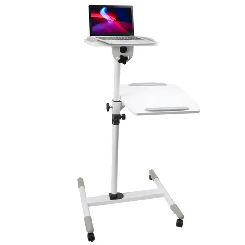 ProperAV Mobile Desk Workstation & Projector Stand - White – image 1