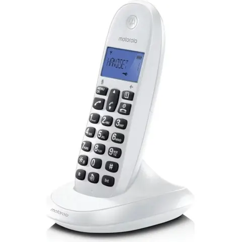 Motorola C1001CBW+ - DECT digitale draadloze telefoon - Gespreksblokkering, nummerweergave, handsfree, telefoonboek voor 50 nummers, verlicht display - Wit – afbeelding 1