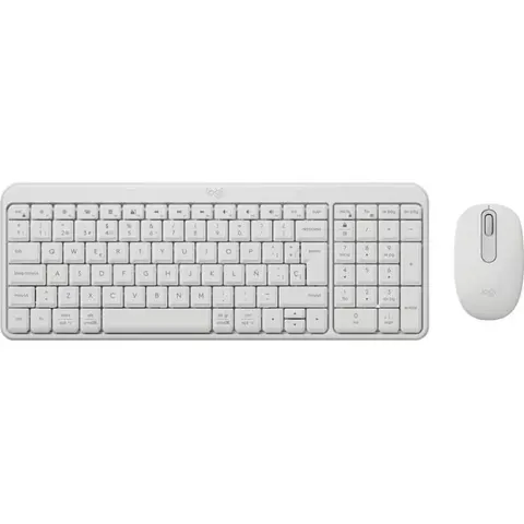 Teclado + mouse logitech mk250 inalambrico blanco – imagen 1