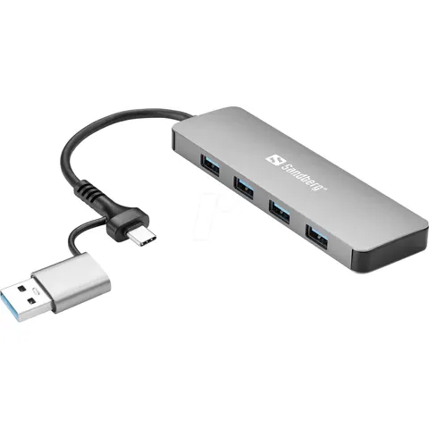 Sandberg USB-C/A to 4xUSB 3.0 Hub – image 1