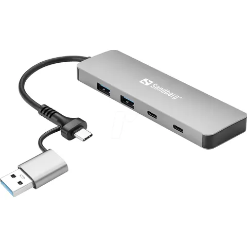 Sandberg USB-C/A to 2xUSB-A+2xUSB-C Hub – image 1