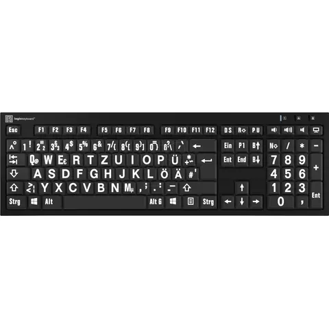 LOGICKEYBOARD LKB-LPWBBJPUDE - Keyboard, USB, with large labelling, with keyboard light – image 1