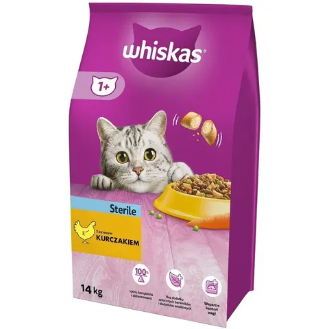 Whiskas 1+ Sterile com frango - 14 kg – imagen 1