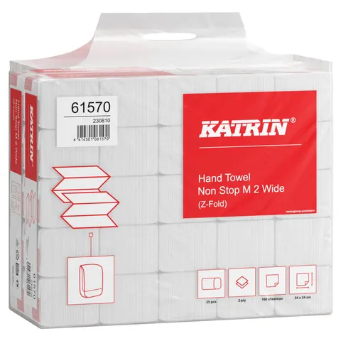 Handdoek katrin 2laags 240x240mm 25x160 vel wit – afbeelding 1