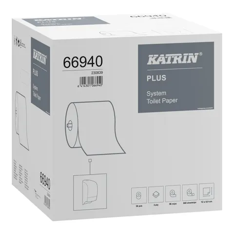 Toiletpapier Katrin Plus systeemrol 2-laags 96m wit 66940 – afbeelding 1