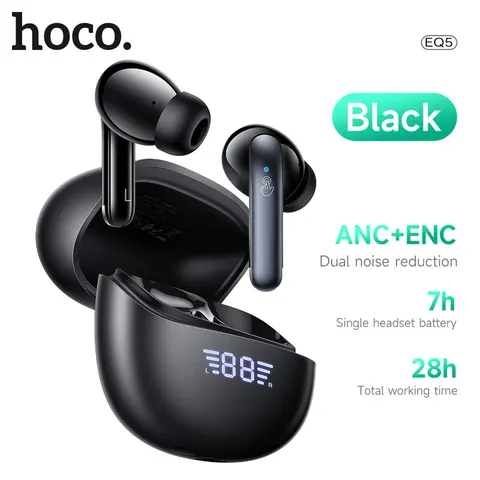 Vivavoce Bluetooth HOCO EQ5, TWS, ANC, nero – immagine 1