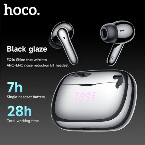 Auricolare Bluetooth HOCO EQ16, TWS, ANC, Nero – immagine 1