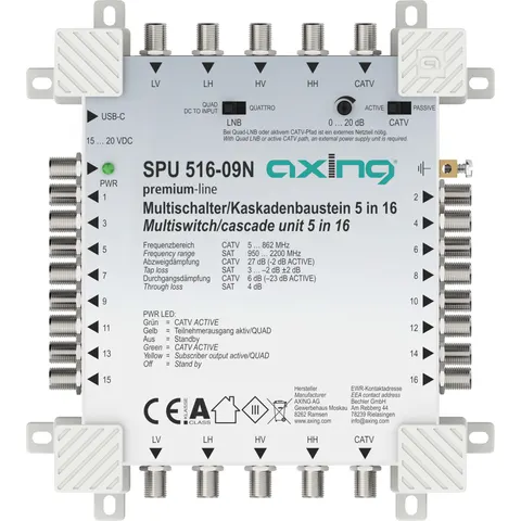 AXING SAT SPU516-09N - Multi-switch, 5/16, premium-line – image 1