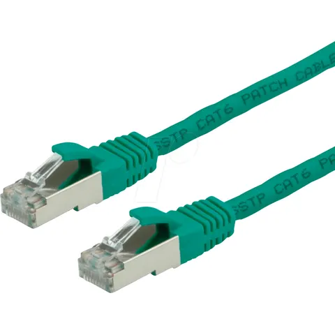 VALUE Patchkabel Cat.6 (Class E) S/FTP (PiMF), LS0H, groen, 2 m – afbeelding 1