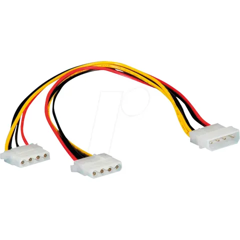 Molex (m) - 2x Molex (v) splitter - 0,30 meter – afbeelding 1