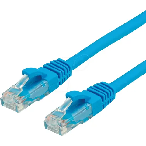 VALUE Patchkabel Cat.6A (Class EA) UTP, blau, 0,5 m – Bild 1