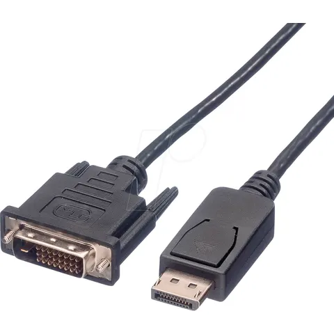ROLINE DisplayPort Kabel DP ST - DVI ST, schwarz, 1 m – Bild 1