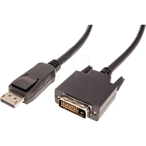 VALUE DisplayPort Kabel DP ST - DVI-D ST, schwarz, 3 m – Bild 1
