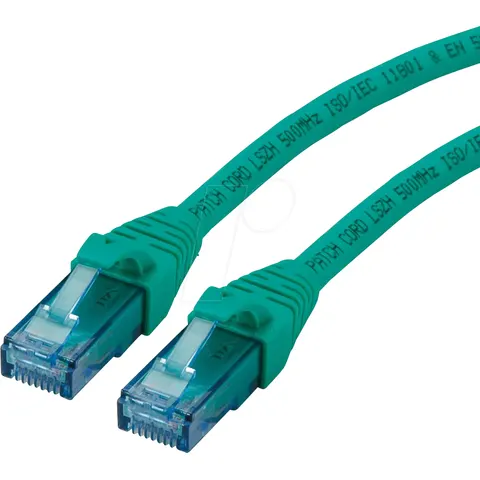 ROLINE Patchkabel Cat.6A UTP, Component Level, LSOH, groen, 0,5 m – afbeelding 1