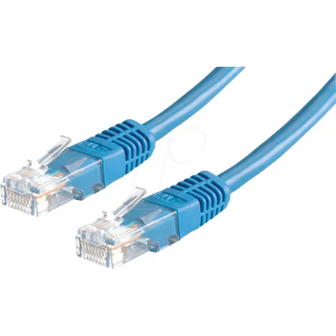 VALUE Patchkabel Cat.6 UTP (Class E), blauw, 0,5 m – afbeelding 1