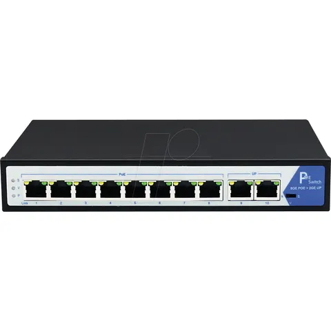 VALUE PoE+ Gigabit Ethernet Switch, 8+2 Ports – Bild 1