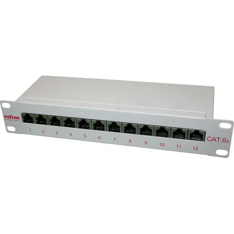"ROLINE 26110316 - 10"" patch panel, 12-port, Cat. 6a, grey" – image 1