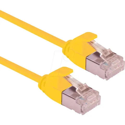 ROLINE F/UTP DataCenter Patchkabel Cat.6A (Class EA), LSOH, extra dun, geel, 0,3 m – afbeelding 1