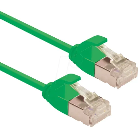 ROLINE F/UTP DataCenter Patchkabel Cat.6A (Class EA), LSOH, extra dun, groen, 1,5 m – afbeelding 1