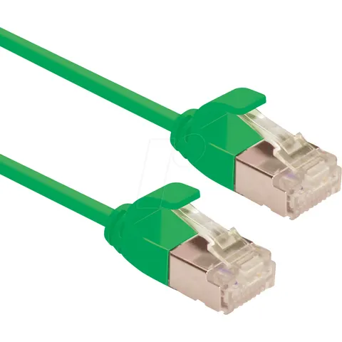 ROLINE F/UTP DataCenter Patchkabel Cat.6A (Class EA), LSOH, extra dun, groen, 3 m – afbeelding 1