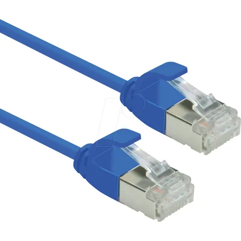 ROLINE F/UTP DataCenter Patchkabel Cat.6A (Class EA), LSOH, extra dun, blauw, 3 m – afbeelding 1