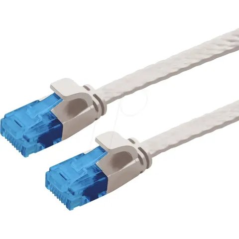 VALUE UTP patchkabel, Cat.6A (Class EA), extra plat, grijs, 3 m – afbeelding 1