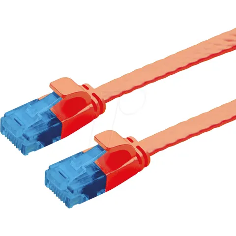 VALUE UTP patchkabel, Cat.6A (Class EA), extra plat, rood, 5 m – afbeelding 1