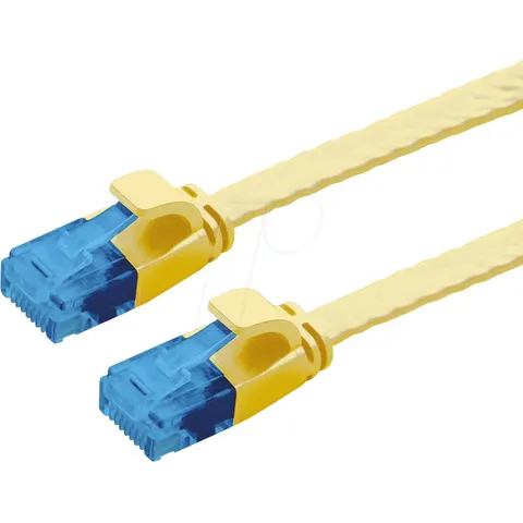 VALUE UTP patchkabel, Cat.6A (Class EA), extra plat, geel, 5 m – afbeelding 1