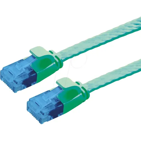 VALUE UTP patchkabel, Cat.6A (Class EA), extra plat, groen, 1,5 m – afbeelding 1