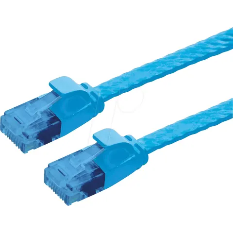 VALUE UTP patchkabel, Cat.6A (Class EA), extra plat, blauw, 1 m – afbeelding 1
