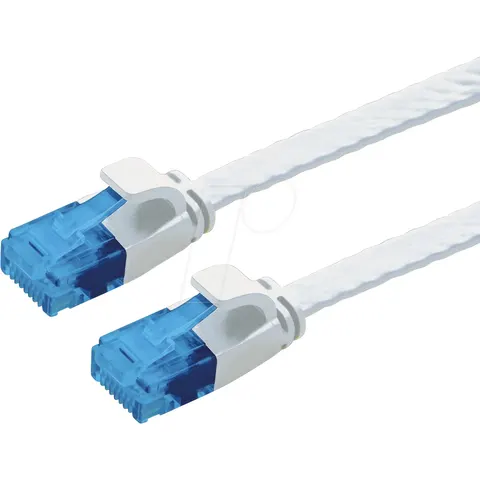 VALUE UTP patchkabel, Cat.6A (Class EA), extra plat, wit, 5 m – afbeelding 1
