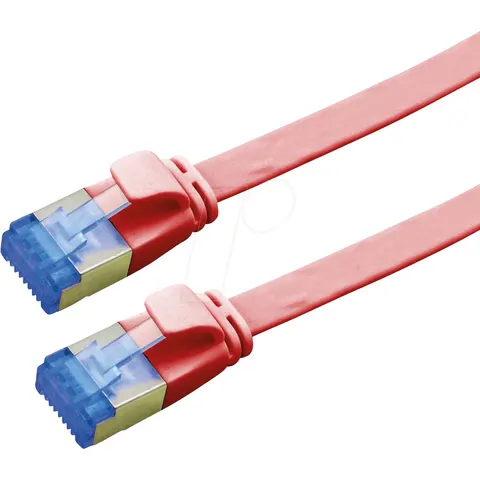 VALUE FTP patchkabel, Cat.6A (Class EA), extra plat, rood, 5 m – afbeelding 1