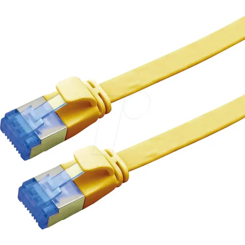 VALUE FTP patchkabel, Cat.6A (Class EA), extra plat, geel, 2 m – afbeelding 1