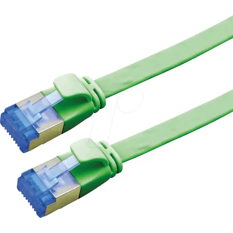 VALUE FTP patchkabel, Cat.6A (Class EA), extra plat, groen, 2 m – afbeelding 1