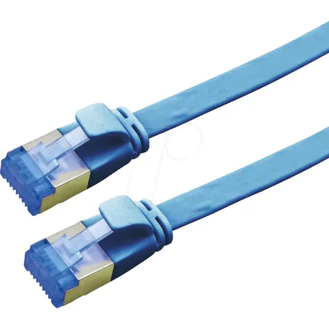 VALUE FTP patchkabel, Cat.6A (Class EA), extra plat, blauw, 1 m – afbeelding 1