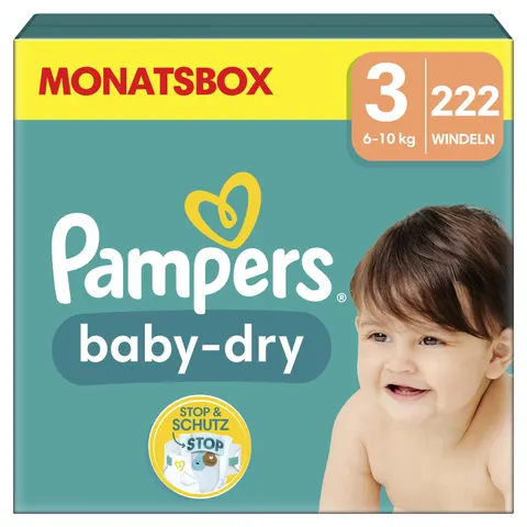 Pampers - Grösse 3 Monatsbox, 222STK – Bild 1