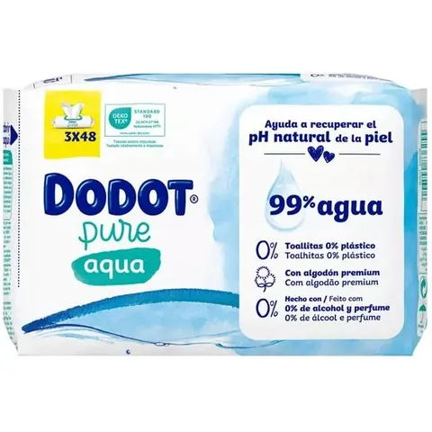 dodot Toallitas Cuidado Total Aqua 3x48uds – imagen 1
