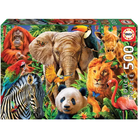 Educa - Puzzel - 500 stukjes - Wilde dieren - Legpuzzel – afbeelding 1