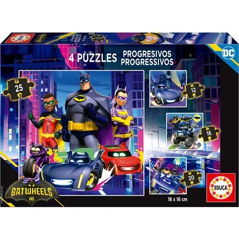 Educa Batwheels Puzzel Set - 4 Puzzels (12-25 Stuks) – afbeelding 1