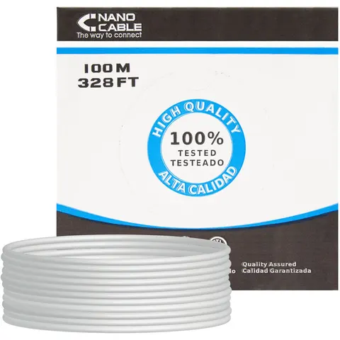 Enrollacables CAT6 U/UTP Gris (100 mts) - Nanocable – imagen 1