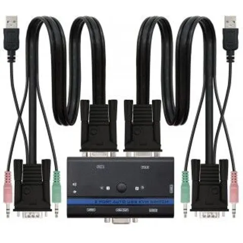 Nanocable KVM SWITCH VGA USB 1U-2PC+CABLE – imagen 1