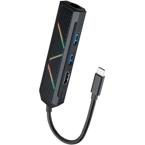 HUB USB-C - USB-C / 2x USB-A / HDMI / RJ45 - Nanocable – imagen 1