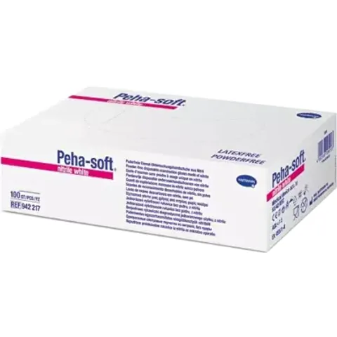 Peha Soft Nitrile Gloves White 100 units S – image 1