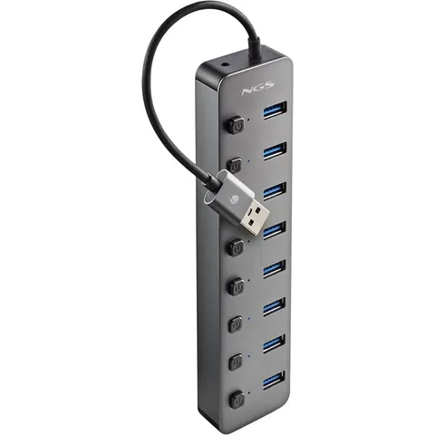 Hub USB "8 EN 1" con Interruptor (8× USB-A) – NGS – imagen 1