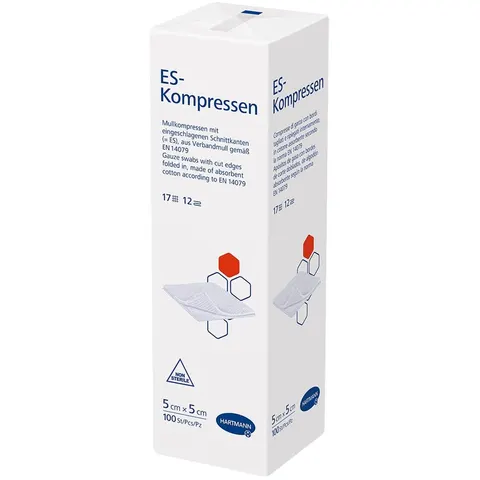 Es-kompressen unsteril 5x5 cm 12fach – Bild 1