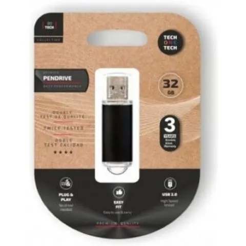 Pendrive 32GB Tech One Tech Basic USB 2.0 - Negro – imagen 1
